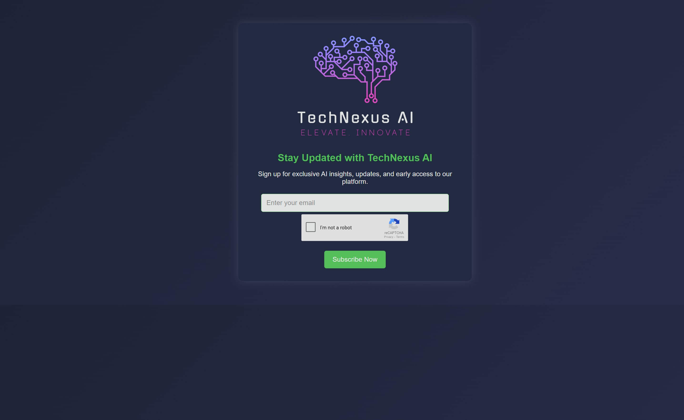 TechNexus AI Website Screenshot
